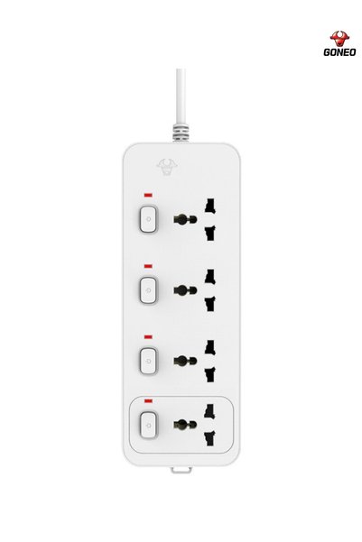 GONGNIU Universal Extension Cord Multi-Socket Power Strip With Individual Switches.
