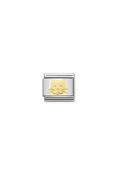 NOMİNATİON Composable Classic Symbols And Steel And 18k Gold Cat Snout