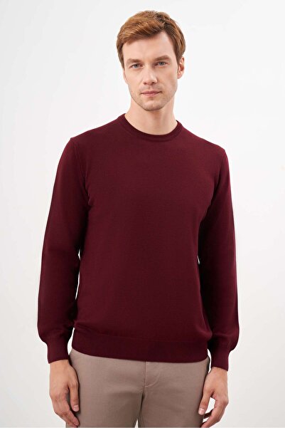 Morven Men's Dark Claret Red Basic Crew Neck Dynamic Fit Comfortable Cut Knit...