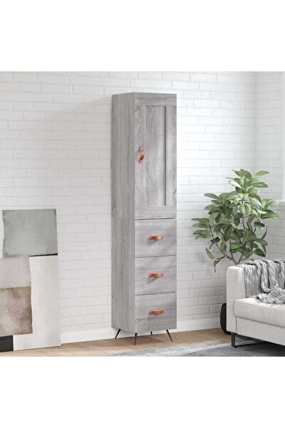 Concept Dulap înalt, gri sonoma, 34,5x34x180 cm, lemn prelucrat