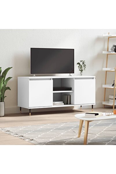 Concept Comodă TV, alb, 104x35x50 cm, lemn compozit