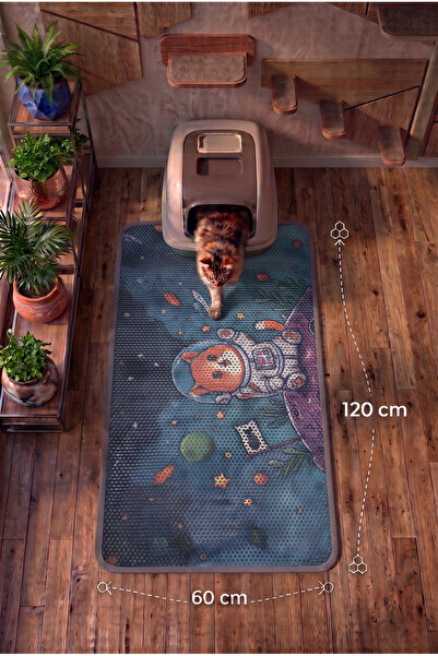 SoGood Concept XXL - Astronot Kedi Temalı Petek Dokulu Kedi Kumu Yakalama Pas...