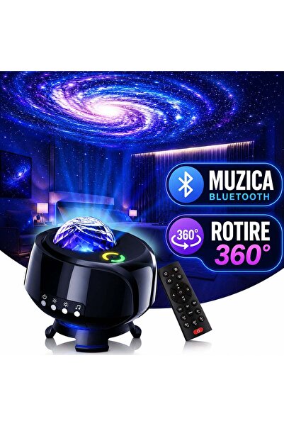 Timebox Proiector de stele, lumină de noapte cu galaxii, pentru cameră, Bluet...