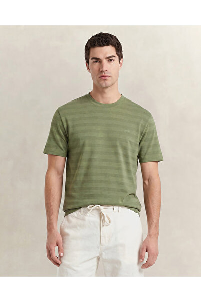 Gant Erkek Yeşil Bisiklet Yaka Regular Fit T-Shirt