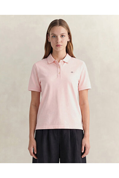 Gant Kadın Pembe Regular Fit Logolu Polo Yaka T-Shirt