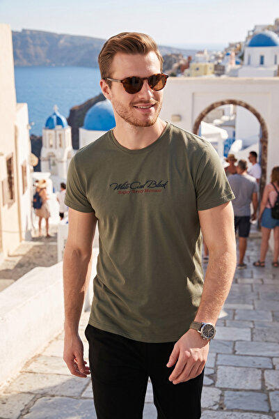 Buratti Pamuk lu Slim fit okrugla kragna T-shirt sa štampanjem Muška majica 5...