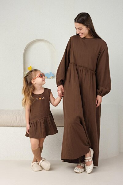 Mioma Kids Bitter Brown Asymmetrical Dress