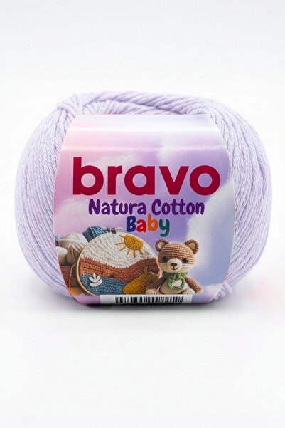 Bravo Natura Cotton Baby Lila 505 %100 Pamuk Örgü İpi 50 gr 130 mt