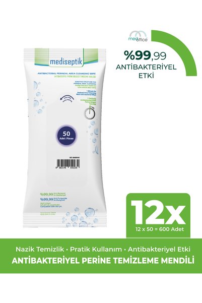 MEDİSEPTİK Antibakteriyel Vücut Temizleme Havlusu 50 li x 12 adet