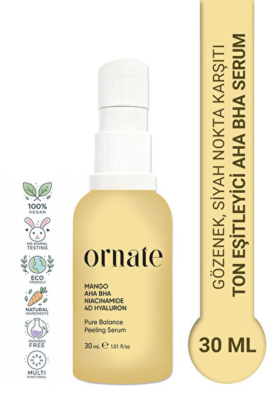 ORNATE Gözenek, Siyah Nokta Karşıtı Ton Eşitleyici Aha Bha, Niacinamide Cilt ...
