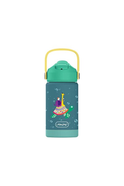 SipnJoy - FlipSip Çocuk Su Termosu | 360 ml - Turtle Voyage