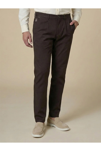 Mannerism The Terraform Brown Linen Blend Trousers Comfort Fit