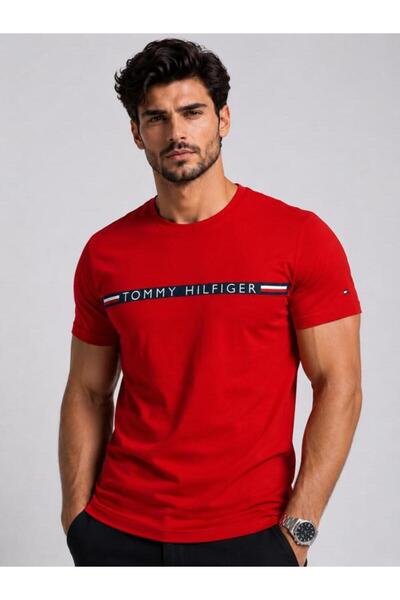 Tommy Hilfiger Organic Cotton Chest Th Logo Men's Regular Fit T-Shirt