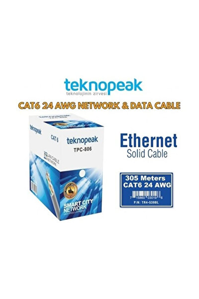 teknopeak Tpc-806 305m Gri Cat6 Kablo
