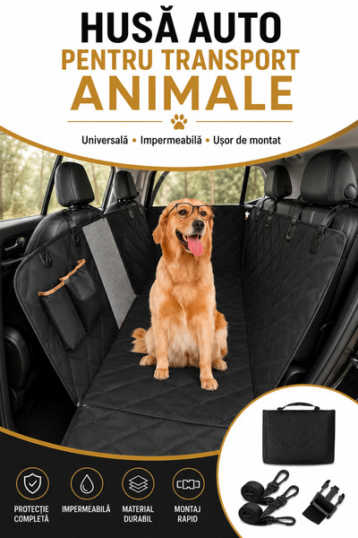 Fish & Paws Husa auto de protectie bancheta pentru transport animale Fish & P...