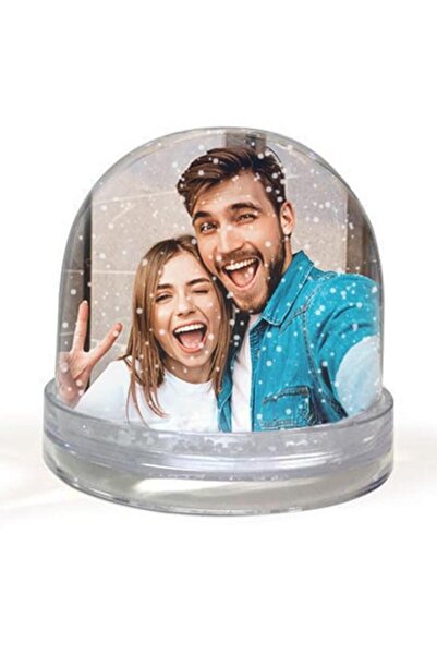 gifttime Kişiye Özel Çift Taraflı Fotoğraflı Kar Küresi