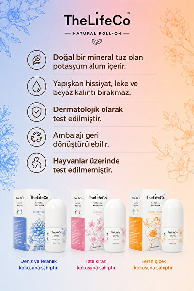 TheLifeCo %100 Doğal Roll-on Deodorant White Cedar 60 ml – Erkek