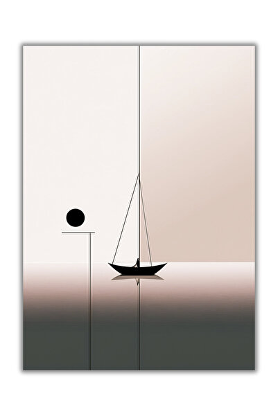 Rosaart Yelkenli Tekne Çerçevesiz Poster - Dijital Baskı - Modern Soyut Duvar...