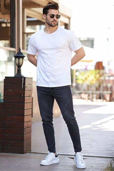 Madmext Jean skinny cu afumatura închisă T6315