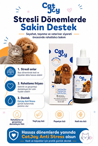 CATJOY Kedi ve Köpekler için %100 Doğal Sakinleştirici Anti Stress Calming Da...