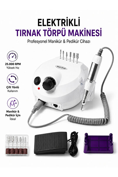 Moxti Elektrikli Profesyonel Tırnak Törpü Makinesi – Manikür & Pedikür Frezes...