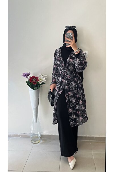 DİLEKBUTİK Nakış detaylı şifon yazlık kimono