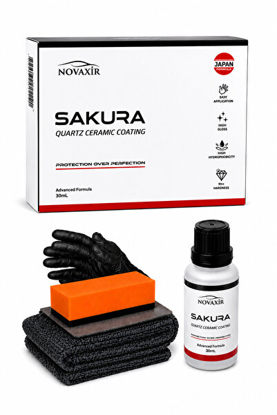 novaxir SAKURA KUVARZ 9H OTO SERAMİK KAPLAMA Boya Koruma Yüksek Hidrofobiklik...