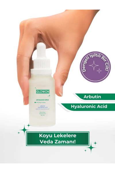 GLOWON Leke Karşıtı, Cilt Tonu Eşitleyici, Aydınlatıcı Arbutin Hyaluronic Aci...