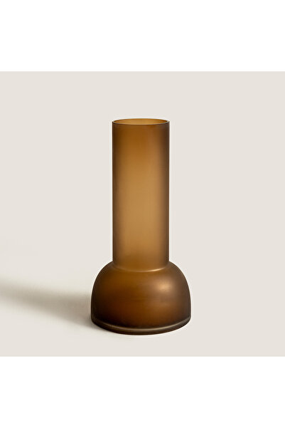 Chakra Natural Glass Vase / Candle Holder Brown Medium (16X16X32Cm)