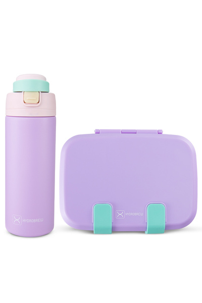 Hydrobrew Steel Core Bento Lunch Box 839ml w/ SipSwitch Insulated Water Bottl...