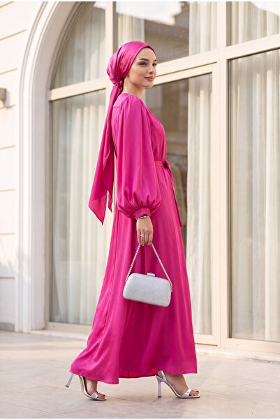 HİJABAYA Crinkle Silk Satin 3-Piece Abaya Set