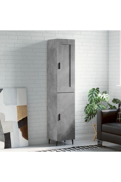 Concept Dulap înalt, gri beton, 34,5x34x180 cm, lemn prelucrat