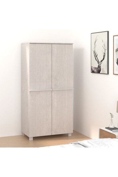 Concept Șifonier, alb, 89x50x180 cm, lemn masiv pin
