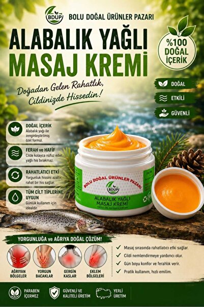 BDUP Bolu Doğal Ürünler Pazarı Alabalık Yağı Masaj Kremi 100 ml