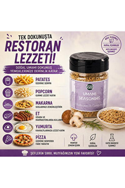 ergo food Umami Seasoning 155g Lezzet Artırıcı Çeşni – Mantar & Maya Özlü Pro...