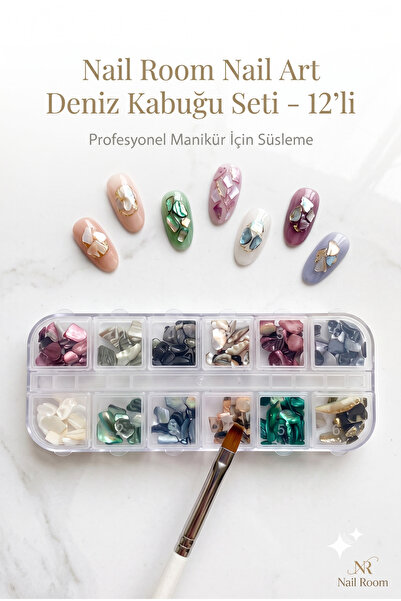 Nail Room 12’li Deniz Kabuğu Nail Art Seti – Renkli Manikür Süsleme