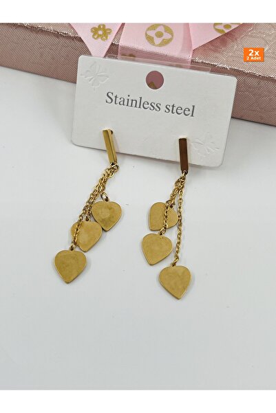 Bozhi Steel Earrings Gold Business Woman Style