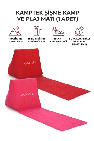 kamptek kamp teknolojisi Kamptek Outdoor Sırt Destekli Şişme Plaj Kamp Matı -...