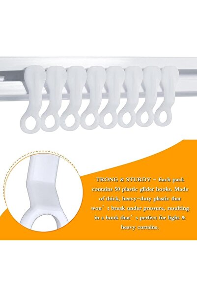 Arabest Curtain Hooks,Plastic Curtain Track Glider Hooks,Shower Curtain Hooks...