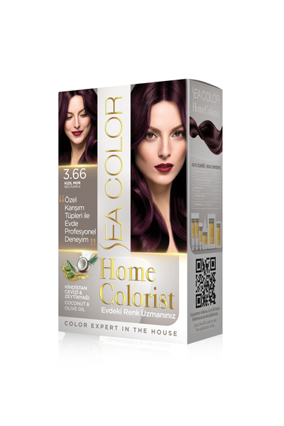 Sea Color Home Colorist Set Saç Boyası 3.66 Kızıl Mor