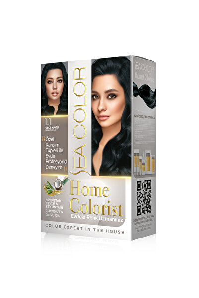 Sea Color Home Colorist Set Saç Boyası 1.1 Gece Mavisi