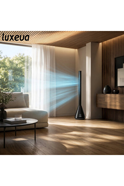 Luxeva Nexa Black Slim Tower Bladeless (Pervanesiz) Turboşarj Soğutucu Vantil...