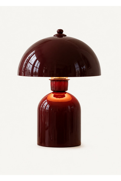 Buiva Cherry Abajur Masa Lambası Manhattan Vişne Bordo Abajur Metal Gövde Met...