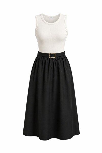 Hiccup MIXRAY Rochie midi A-line cu curea