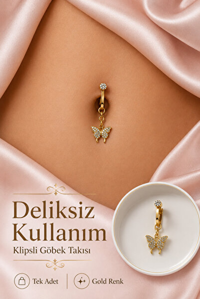 Sacce Scarves&Accessories Delik Gerektirmeyen Kelebek Figürlü Sıkıştırmalı Gö...
