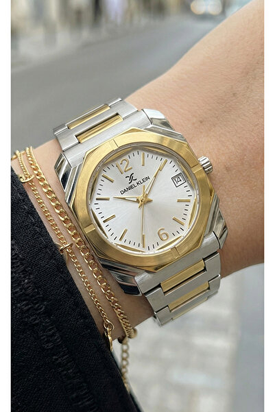 Daniel Klein Premium Silver and Gold Stainless Steel Watch for Women DK.1.141...