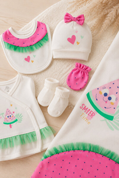 imajbebe Sevimli Karpuz Kız Bebek 10 Parça Hastane Çıkışı, Zıbın Seti, Bebek Takım