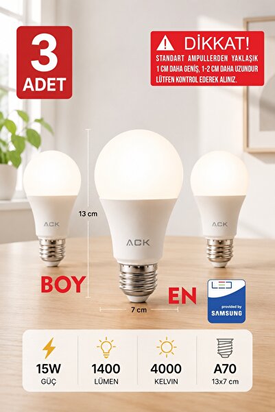 15 Watt LED Bulb 4000 Kelvin Daylight E27 High Luminous