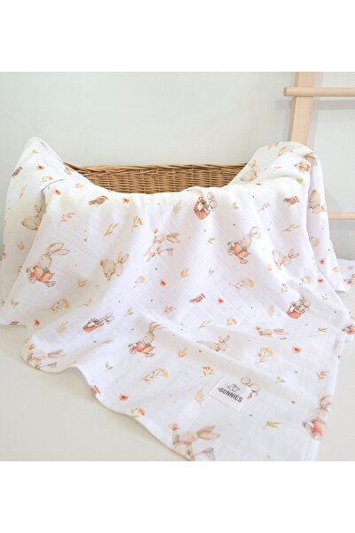 Bunnies Premium Muslin Blanket – 100% Cotton, Breathable, Multi-Purpose Baby Blanket