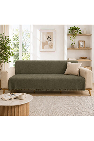 SEVHOME CONCEPT %100 Pamuk Kaymaz-Terletmez Koltuk Örtüsü-Koltuk Şalı Üçlü ve...